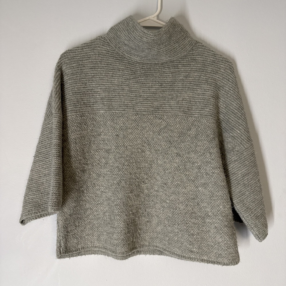 Herringbone Cowlneck‎ Goth Sweater Professional Y2K Size XS, Grey